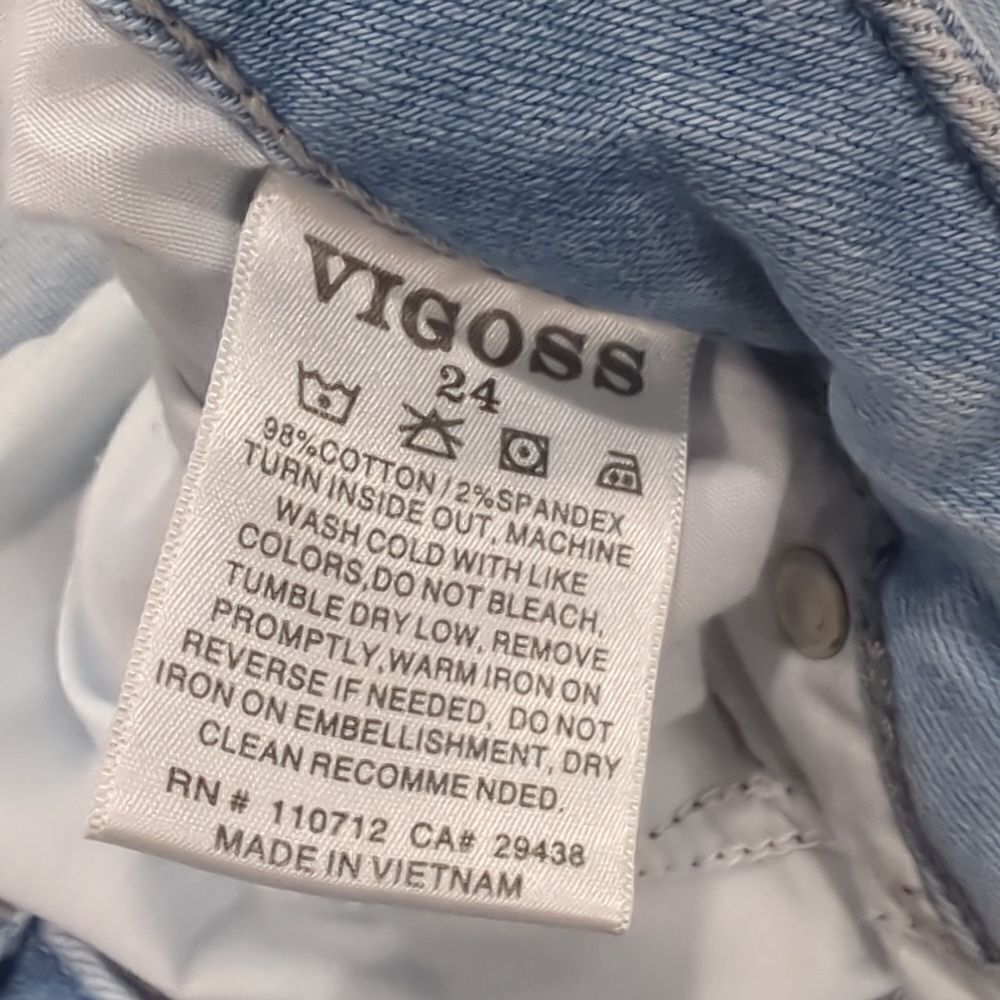 Vigoss Jeans Womens 24 Marley Skinny Distressed Light Wash - Picture 9 of 12